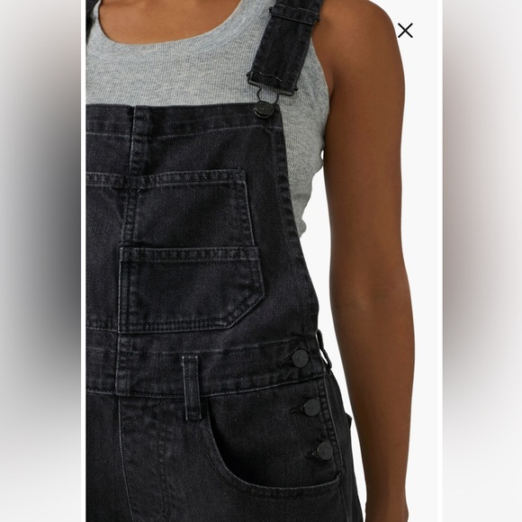 NWT Free People Ziggy Denim Shortalls Black Overalls Shorts XL we the free - Picture 4 of 11